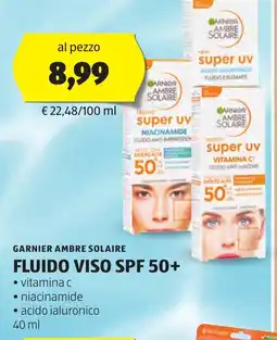 ALDI Garnier ambre solaire fluido viso spf 50+ offerta
