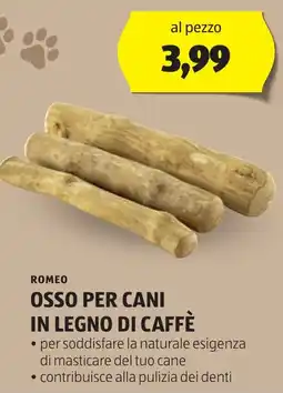 ALDI Romeo osso per cani in legno di caffè offerta
