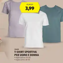 ALDI Crane t-shirt sportiva per uomo e donna offerta
