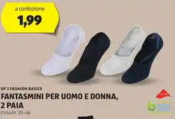 ALDI Up 2 fashion basics fantasmini per uomo e donna, 2 paia offerta