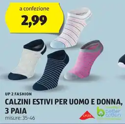 ALDI Up 2 fashion calzini estivi per uomo e donna, 3 paia offerta