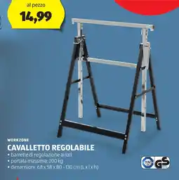 ALDI Workzone cavalletto regolabile offerta
