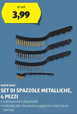 ALDI Workzone set di spazzole metalliche, 4 pezzi offerta