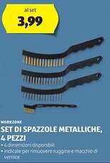 ALDI Workzone set di spazzole metalliche, 4 pezzi offerta