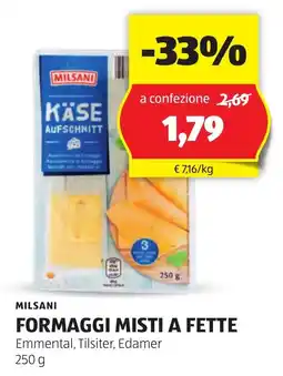 ALDI Milsani formaggi misti a fette offerta
