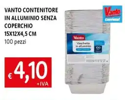 Galassia Vanto contenitore in alluminio senza coperchio 15x12x4,5 cm offerta