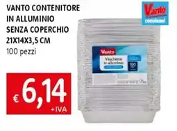 Galassia Vanto contenitore in alluminio senza coperchio 21x14x3,5 cm offerta