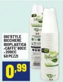 Risparmio Casa Gio'style bicchiere bioplastica offerta
