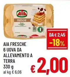 A&O AIA fresche 6 uova da allevamento a terra offerta