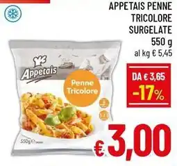 A&O Appetais penne tricolore surgelate offerta