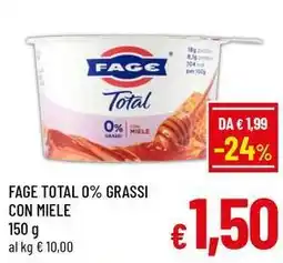 A&O Fage total 0% grassi con miele offerta