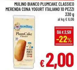 A&O Mulino bianco plumcake classico merenda cona yogurt italiano 10 pezzi offerta