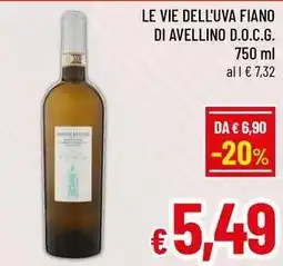 A&O Le vie dell'uva fiano di avellino D.O.C.G. offerta