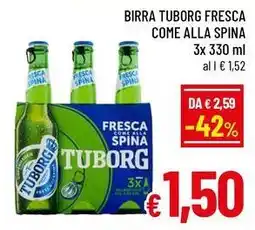 A&O Birra tuborg fresca come alla spina offerta