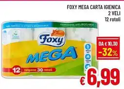 A&O Foxy mega carta igienica 2 veli 12 rotoli offerta