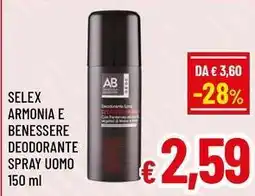 A&O Selex armonia e benessere deodorante spray uomo offerta