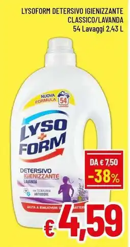 A&O Lysoform detersivo igienizzante classico/lavanda offerta