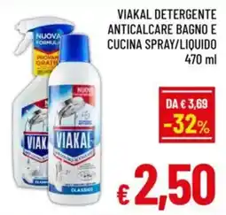 A&O Viakal detergente anticalcare bagno e cucina spray/liquido offerta
