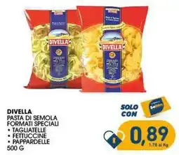 SeBón Supermercati Divella pasta di semola formati speciali offerta