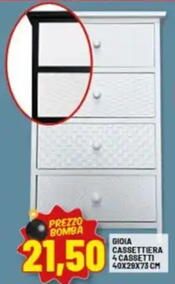 Risparmio Casa Gioia cassettiera 4 cassetti offerta
