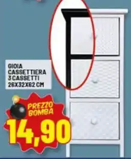 Risparmio Casa Gioia cassettiera 3 cassetti offerta