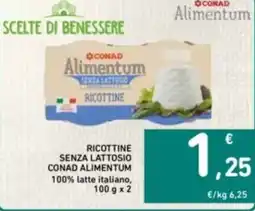 Spazio Conad Ricottine senza lattosio conad alimentum offerta