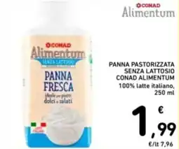 Spazio Conad Panna pastorizzata senza lattosio CONAD ALIMENTUM offerta