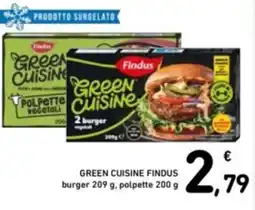 Spazio Conad Green cuisine FINDUS burger,polpette offerta