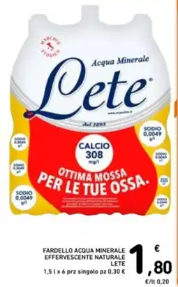 Fardello acqua minerale effervescente naturale LETE
