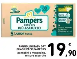 Spazio Conad Pannolini baby dry quadripack PAMPERS offerta