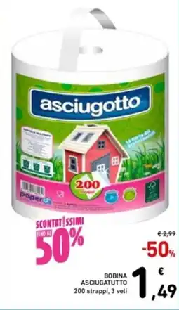 Spazio Conad Bobina asciugatutto 200 strappi, 3 veli offerta