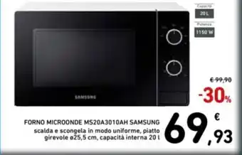 Spazio Conad Forno microonde MS20A3010AH SAMSUNG offerta