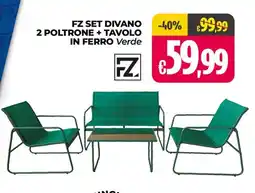 Franzy's FZ SET Divano 2 poltrone + tavolo in ferro offerta