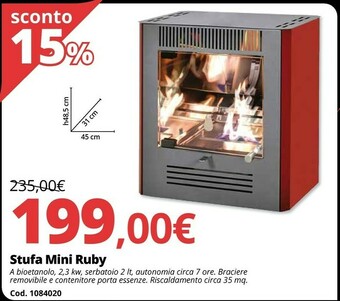 Brico Io Stufa mini ruby offerta