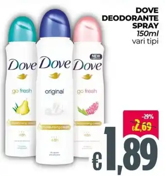 Franzy's Dove deodorante spray offerta