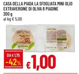 IperFamila Casa della piada la sfogliata mini olio extravergine di oliva 8 piadine offerta