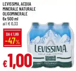 IperFamila Levissima, acqua minerale naturale oligominerale offerta