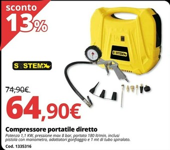 Compressore portatile diretto