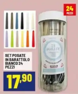 Risparmio Casa Set posate in barattolo bianco 24 pezzi offerta