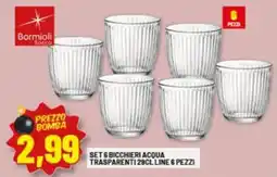 Risparmio Casa Set 6 bicchieri acqua trasparenti line 6 pezzi offerta