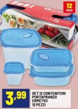 Risparmio Casa Set 12 contenitori portapranzo ermetici 12 pezzi offerta