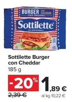 Carrefour Express Sottilette Burger con Cheddar offerta