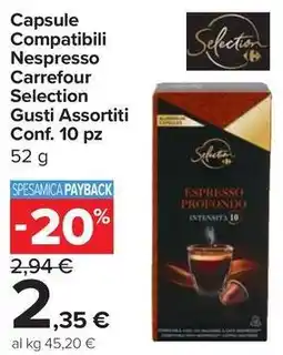 Carrefour Express Capsule Compatibili Nespresso Carrefour Selection Gusti Assortiti offerta