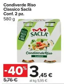 Carrefour Express Condiverde Riso Classico Saclà offerta