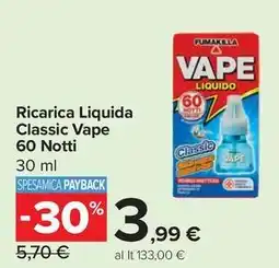 Carrefour Express Ricarica Liquida Classic Vape 60 Notti offerta