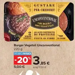 Carrefour Express Burger Vegetali Unconventional offerta