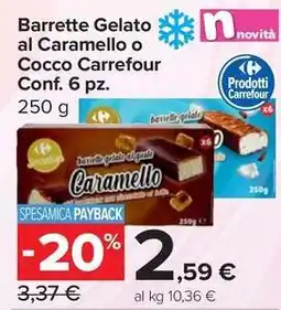 Carrefour Express Barrette Gelato al Caramello o Cocco Carrefour offerta