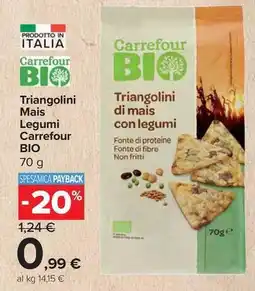 Carrefour Express Triangolini Mais Legumi Carrefour BIO offerta