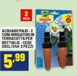 Risparmio Casa Acquago maxi-2 coniirrigatori in terracotta per bottiglie-cede 2 pezzi offerta