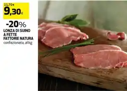 Coop Lonza di suino a fette fattorie natura confezionata, al kg offerta